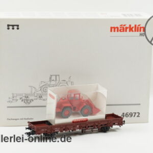 Märklin H0 | 46972 Flachwagen Beladen mit Wiking Radlader | Kbs441 Güterwagen