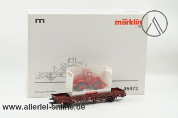 Märklin H0 | 46972 Flachwagen Beladen mit Wiking Radlader | Kbs441 Güterwagen