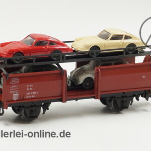 Märklin H0 | 4613 Autotransportwagen mit 4 Wiking Modellen | Güterwagen mit OVP