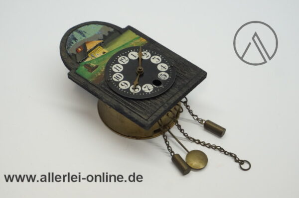 Puppenstube Miniatur | Wanduhr | Schwarzwalduhr mit Schlüssel