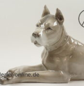 Heubach Porzellanfigur | liegende Deutsche Dogge | Art Deco Hund Porzellan Figur