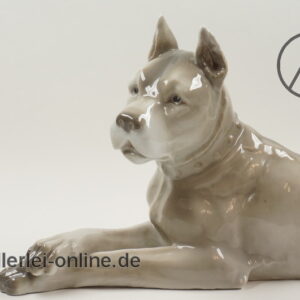 Heubach Porzellanfigur | liegende Deutsche Dogge | Art Deco Hund Porzellan Figur