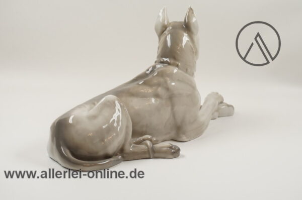 Vintage Heubach Dog Porzellanfigur | liegende Deutsche Dogge