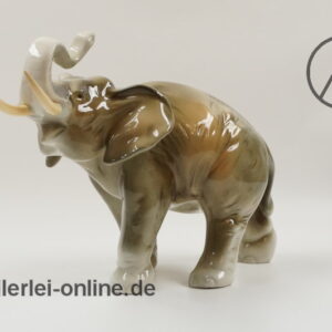 Royal Dux Bohemia Porzellanfigur | Elefant | 60-70er Jahre Porzellan Figur | 22 cm