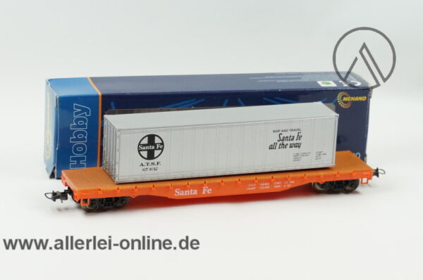 Mehano H0 | A.T.S.F. SANTA FE Flat Car mit Container | T115/54621 Containerwagen mit OVP