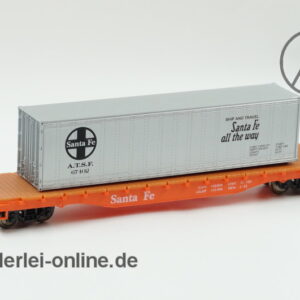 Mehano H0 | A.T.S.F. SANTA FE Flat Car mit Container | T115/54621 Containerwagen