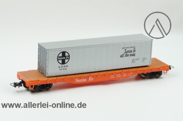 Mehano H0 | A.T.S.F. SANTA FE Flat Car mit Container | T115/54621 Containerwagen