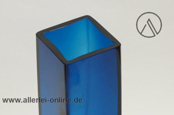 Gral Kristall Vintage Glas Vase | Blumenvase 70er Jahre | blau