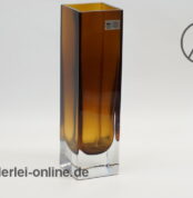 Gral Kristall Vintage Glas Vase | Blumenvase 70er Jahre | braun | H 21cm