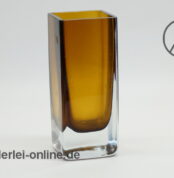 Gral Kristall Vintage Glas Vase | Blumenvase 70er Jahre | braun | H 14