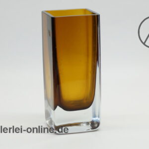 Gral Kristall Vintage Glas Vase | Blumenvase 70er Jahre | braun | H 14