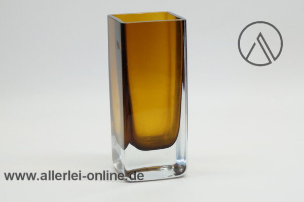 Gral Kristall Vintage Glas Vase | Blumenvase 70er Jahre | braun | H 14