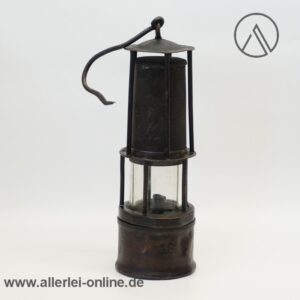 Alte Messing Bergbaulampe Grubenleuchte | Bergmannslampe | Öllampe 60er Jahre