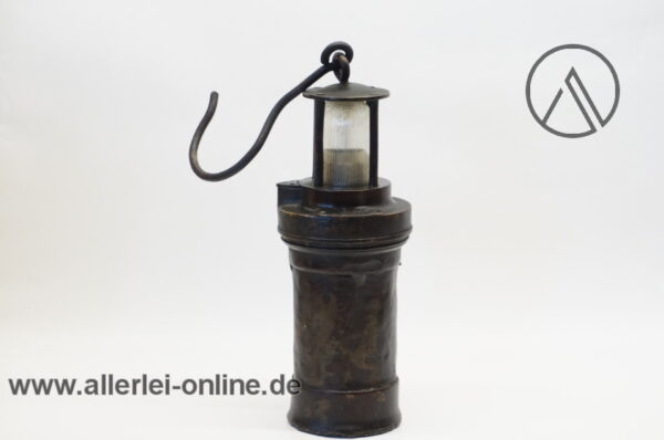 Alte Messing 1305 Bergbaulampe Grubenleuchte | Bergmannslampe | Öllampe