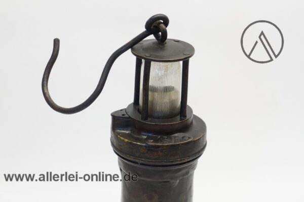 Alte Messing 1305 Bergbaulampe Grubenleuchte | Bergmannslampe | Öllampe 7