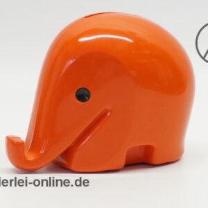 Luigi Colani Design Elefant Spardose | Sparbüchse | mit Schlüssel | 60-70er Jahre | Dresdner Bank | rot