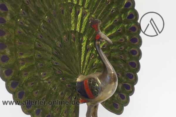 Pfau Figur Messing Statute Handarbeit 1