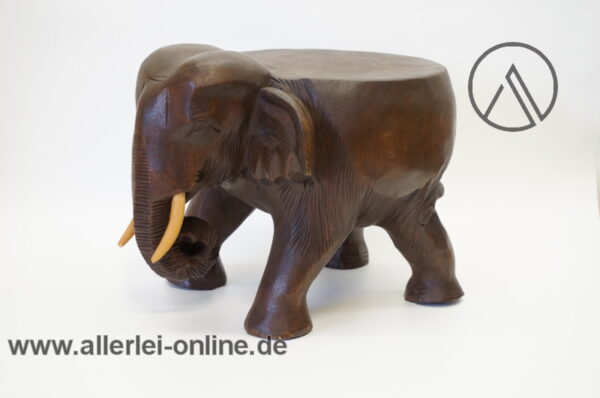 Elefant Pflanzentisch | Blumenhocker aus Massivholz