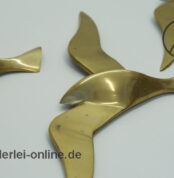 Möwen Vogel Wandschmuck 3 tlg. | Reliefierte Messing Schwalben Vogelfiguren Wand-Deko