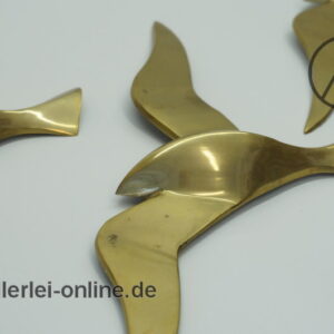 Möwen Vogel Wandschmuck 3 tlg. | Reliefierte Messing Schwalben Vogelfiguren Wand-Deko