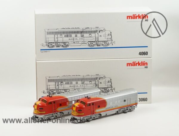 Märklin H0 | 3060 + 4060 | USA Diesellok SANTA FE | EMD F7 Diesellokomotive mit OVP