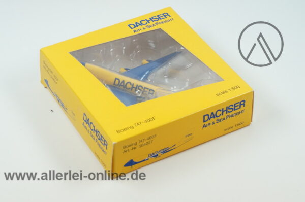 Herpa | Boeing 747-400F | Dachser Air & Sea Freight Frachtflugzeug | Scale 1:500 Modell 504027