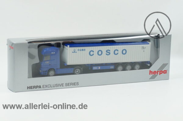 Herpa Exclusiv Serie | MB Actros Container-Sattelzug | COSCO | 1:87 mit OVP