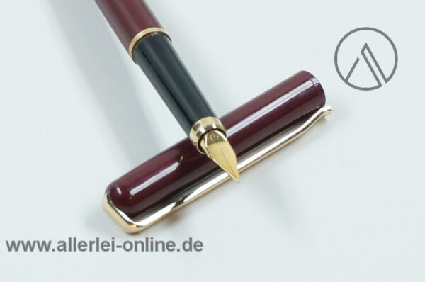 ELYSEE 60 Füllhalter | Vintage Laque Antique Füller „F“ | Metallic-Bordeaux ,glänzend | MINT/unbenutzt