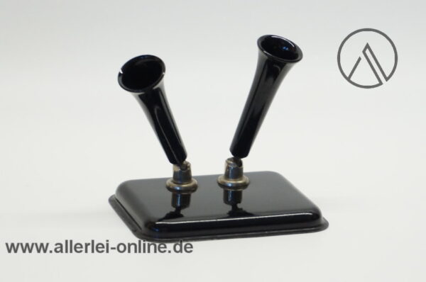 Art Deco Stifthalter | Blech / Bakelit DUO Stiftehalter | Schreibtischgarnitur