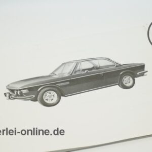 BMW 3.0 CS | BMW 3.0 CSI Betriebsanleitung | BMW E9 Handbuch