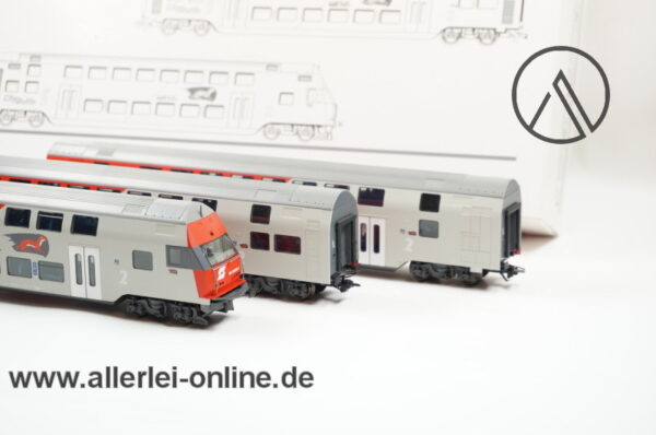 Märklin H0 | 43540 Doppelstockwagen-Set | 3-teilig "Wiesel" ÖBB Wagenset