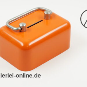 DEYHLE Spardose | Metall Sparbüchse | Orange | Vintage 70er Jahre