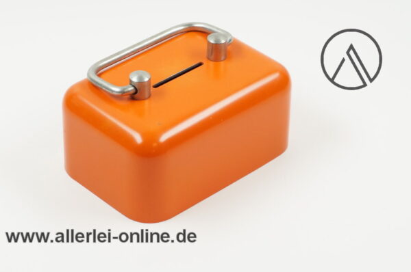 DEYHLE Spardose | Metall Sparbüchse | Orange | Vintage 70er Jahre