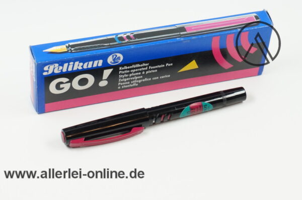 Pelikan GO ! M75 Kolbenfüllhalter | Vintage Kolbenfüller | "F" schwarz-PINK