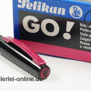 Pelikan GO ! M75 Kolbenfüllhalter | Vintage Kolbenfüller | "F" schwarz-PINK | unbenutzt mit OVP