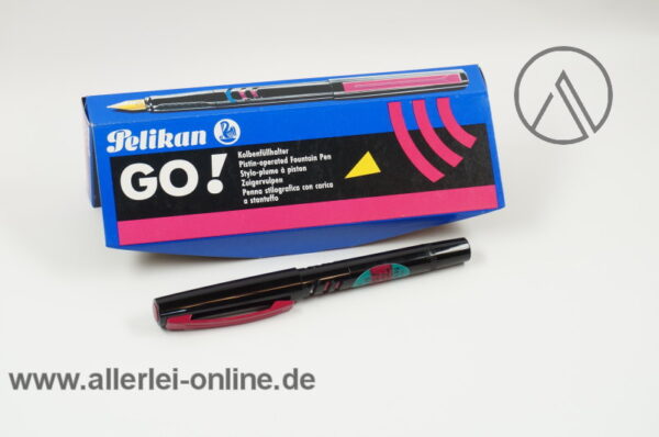 Pelikan GO ! M75 Kolbenfüllhalter | Vintage Kolbenfüller | "B" schwarz-PINK