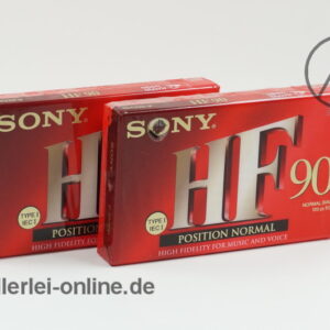 SONY HF 90 | 2 Stück Cassette | Vintage ICE I / TYPE I Music and Voice Leerkassette | NEU/OVP