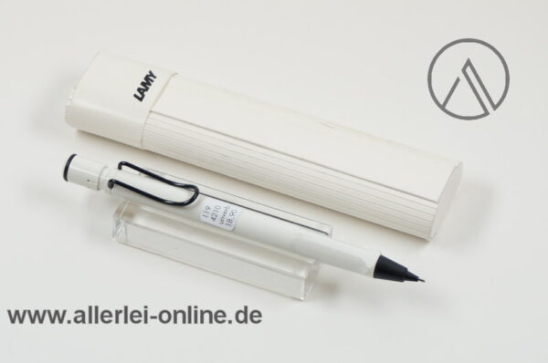 LAMY Safari Bleistift 0,5mm | Vintage Lamy 119 Minenbleistift WEISS mit schwarzem Clip