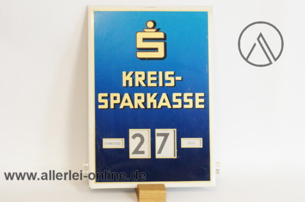 Ewiger Kalender KREIS-SPARKASSE | Dauerkalender | Endlos Kalender | Vintage 60-70er Jahre