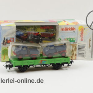 Märklin H0 | 94110 Niederbordwagen Beladen mit 2 x MB Unimog | 1.FC Märklin Jahreswagen 2001 mit OVP