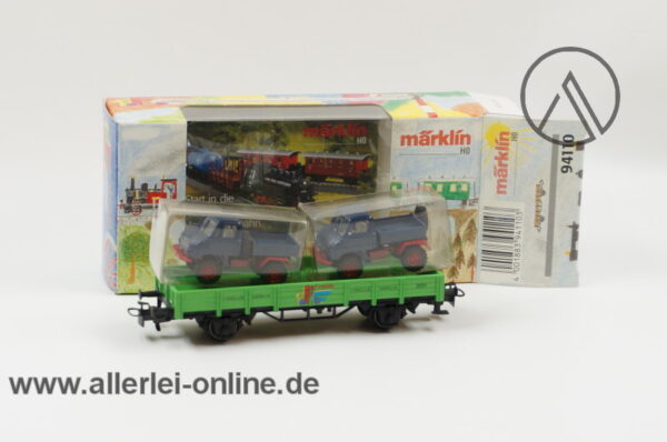 Märklin H0 | 94110 Niederbordwagen Beladen mit 2 x MB Unimog | 1.FC Märklin Jahreswagen 2001 mit OVP