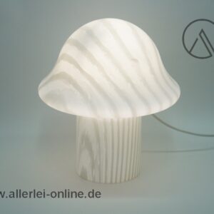 Pilzlampe | Peill & Putzler | Zebra Milchglas Mushroom Tischlampe | Vintage Space Age Design Lampe