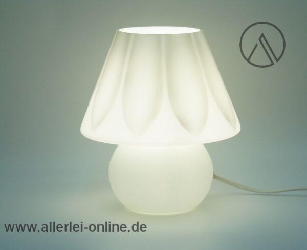 Glas Pilzlampe | Mushroom - Tischlampe | Vintage 70er Jahre Tischleuchte