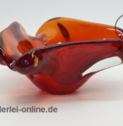 Dickwandige Glas-Schale | Glasschale - rot | Ashtray Vintage 60-70er Jahre