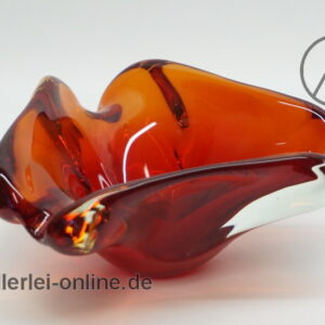 Dickwandige Glas-Schale | Glasschale - rot | Aschenbecher | Ashtray Vintage 60-70er Jahre