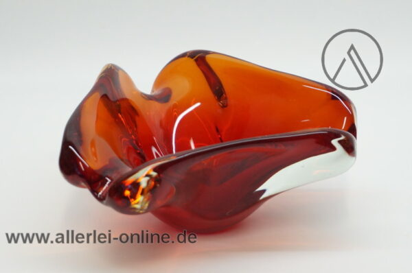 Dickwandige Glas-Schale | Glasschale - rot | Aschenbecher | Ashtray Vintage 60-70er Jahre