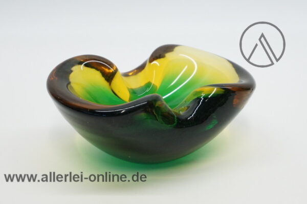 Dickwandige Glas-Schale | Glasschale - grün | Aschenbecher | Ashtray Vintage