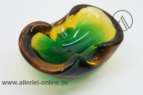 Dickwandige Glas-Schale | Glasschale - grün | Aschenbecher | Ashtray Vintage 60-70er Jahre