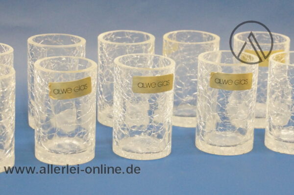 Craquelé-Glas | Eisglas Gläser | 10 Stück ALWE Schnapsglas | Vintage 60-70er Jahre