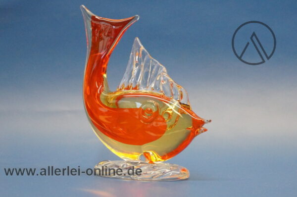 Murano Fisch | Glasfisch | Glasskulptur ,rot | Vintage Italien 60-70er Jahre